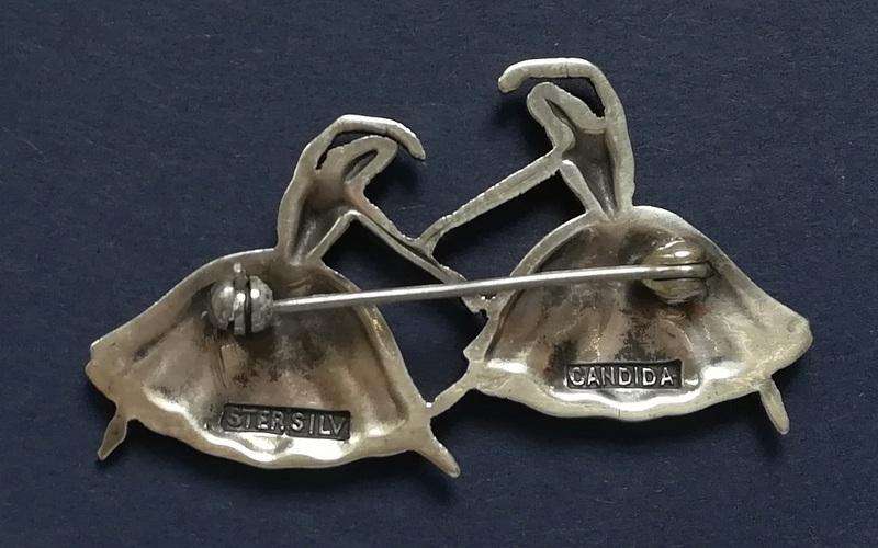 CANDIDA STERLING SILVER *BALLERINAS* BROOH 25X45MM 7.1 GRAMS