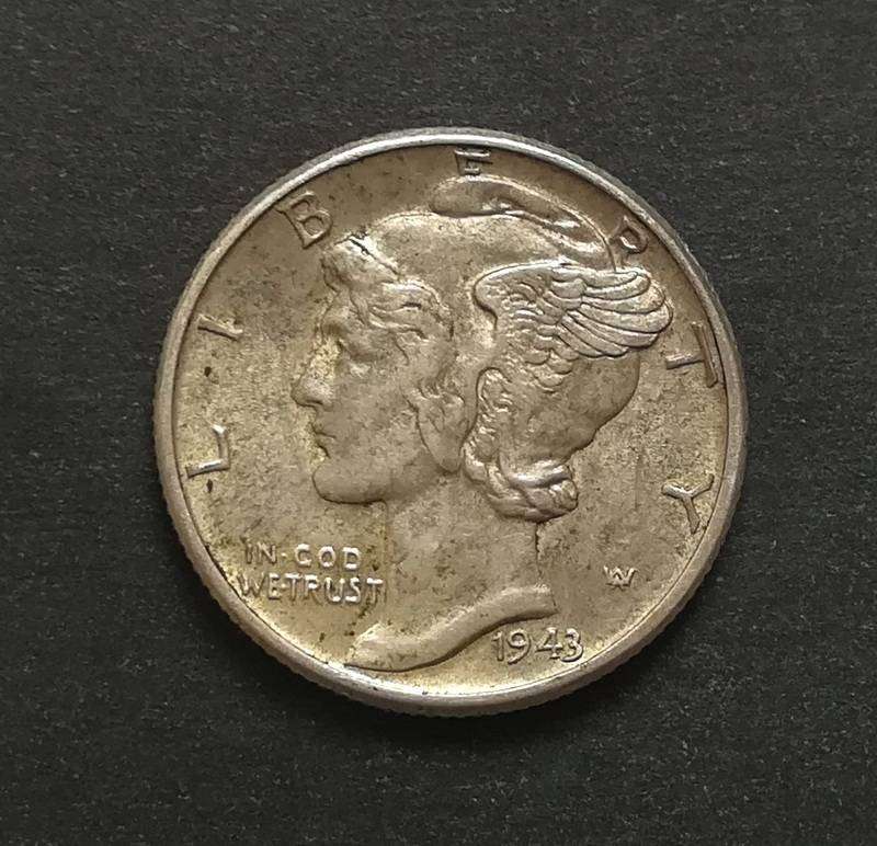 UNITED STATES 1943 SILVER MERCURY DIME