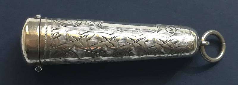 STERLING SILVER CHEROOT HOLDER BIRMINGHAM 1912 15X60MM 8.1 GRAMS