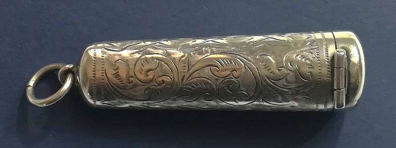 STERLING SILVER CHEROOT HOLDER BIRMINGHAM 1912 15X60MM 8.1 GRAMS