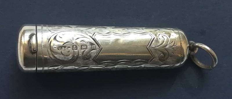 STERLING SILVER CHEROOT HOLDER BIRMINGHAM 1912 15X60MM 8.1 GRAMS