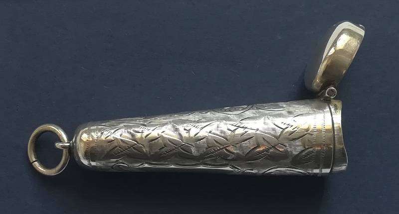 STERLING SILVER CHEROOT HOLDER BIRMINGHAM 1912 15X60MM 8.1 GRAMS