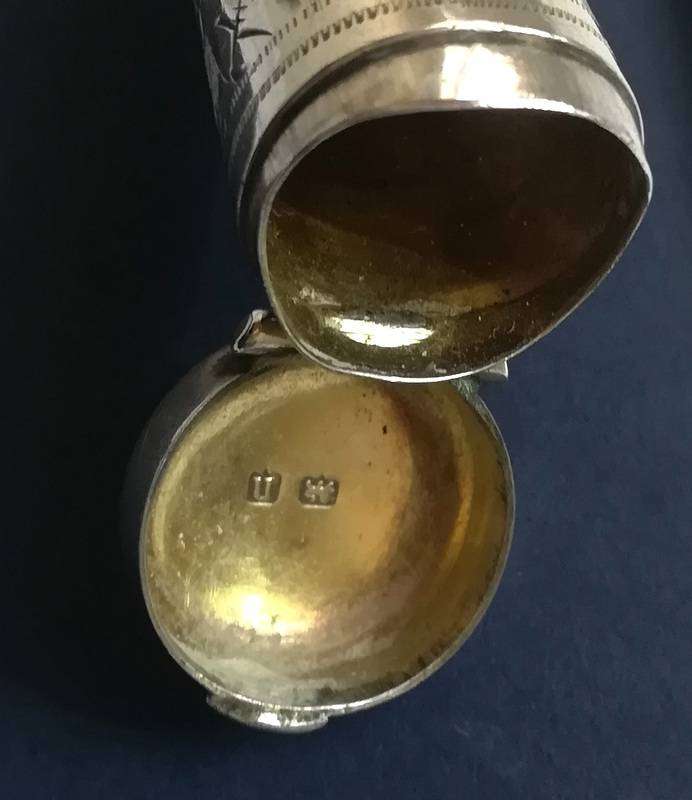 STERLING SILVER CHEROOT HOLDER BIRMINGHAM 1912 15X60MM 8.1 GRAMS