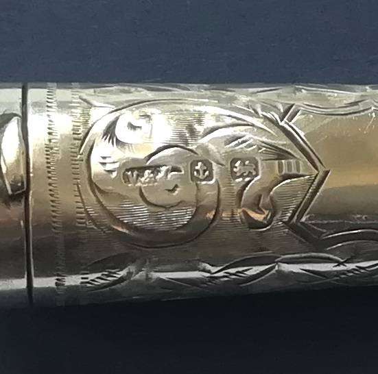 STERLING SILVER CHEROOT HOLDER BIRMINGHAM 1912 15X60MM 8.1 GRAMS