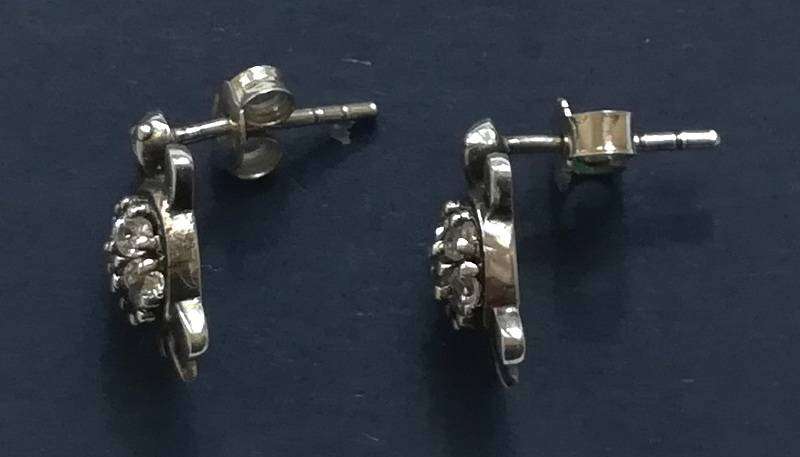 STERLING SILVER CRYSTAL TURTOISE  EARRINGS 6X10MM