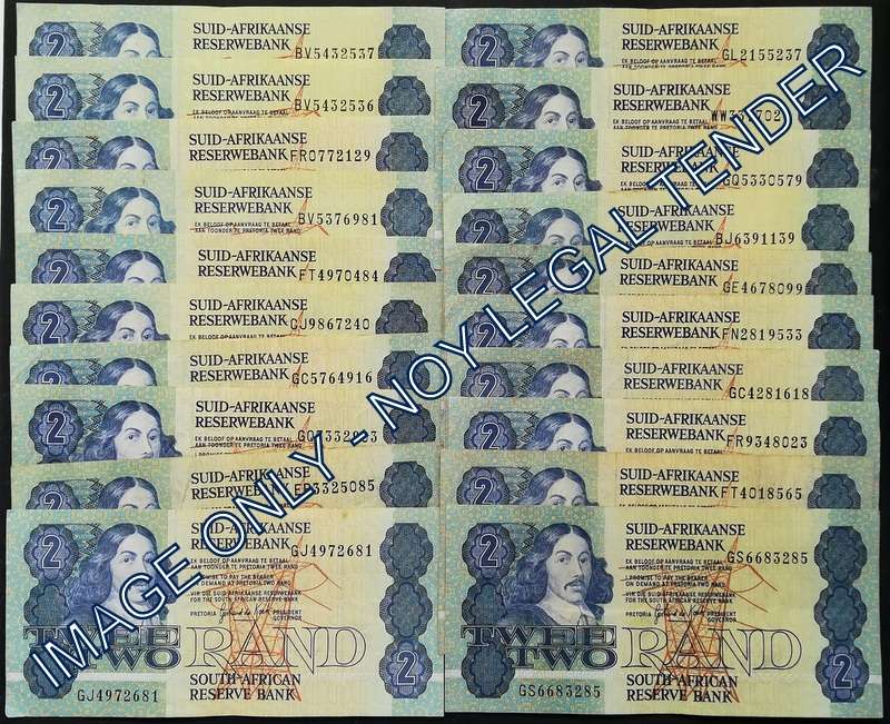 GERHARD DE KOCK 2 RAND (20 NOTES) BID FOR ALL