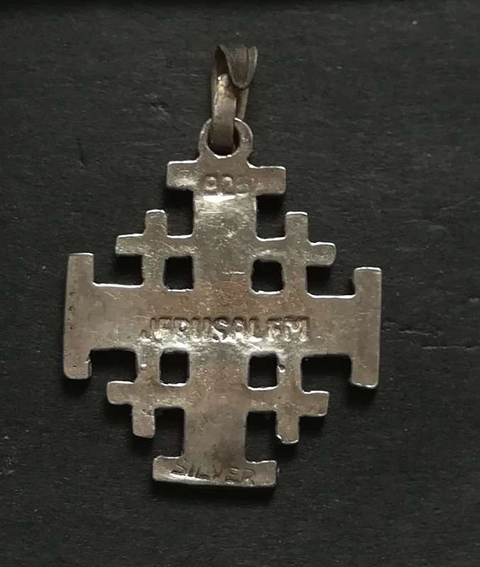 STERLING SILVER *JERUSALEM* CROSS PENDANT 20X20MM