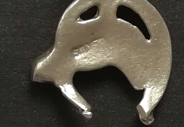STERLING SILVER CHARM HORSE AND HORSESHOE 12X12MM 1.5 GRAMS