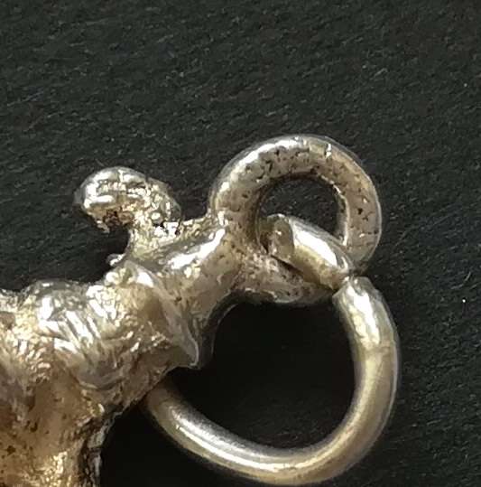 STERLING SILVER CHARM/PENDANT-FLUTE PLAYER 3 GRAMS 15X28MM