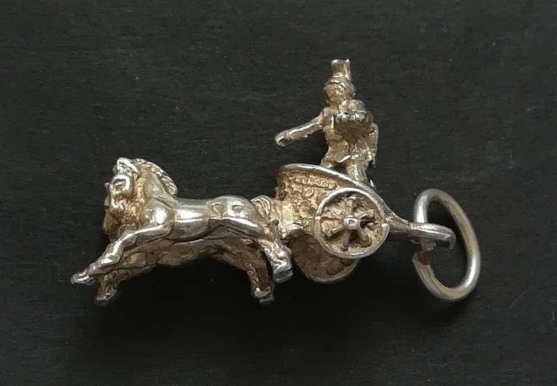800 SILVER CHARM/PENDANT-CHARIOT 3.9 GRAMS 15X25MM