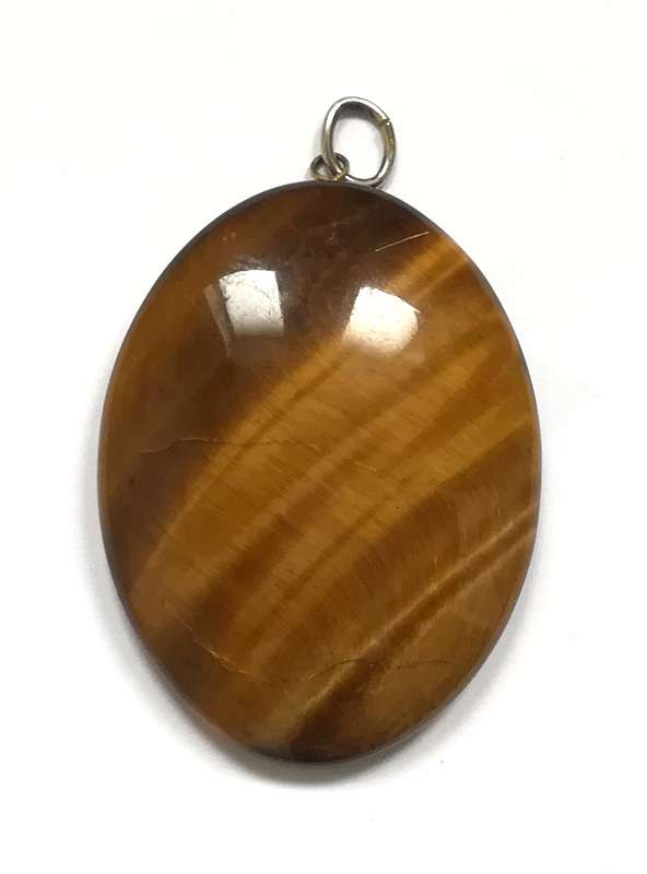 LARGE TIGER EYE PENDANT 32X42MM