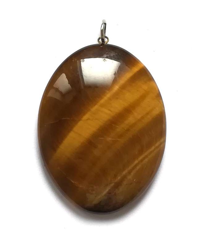 LARGE TIGER EYE PENDANT 32X42MM