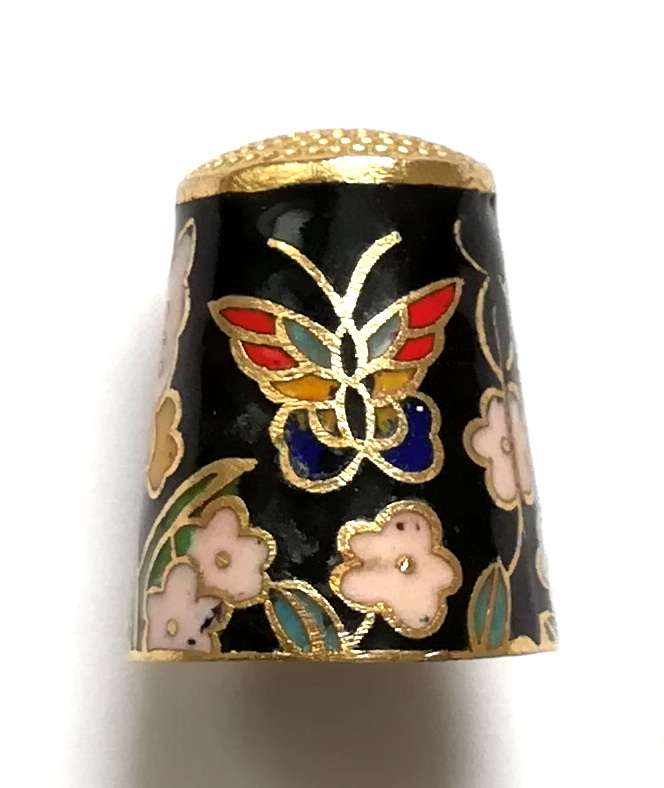 CLOISONNE THIMBLE- BUTTERFLY