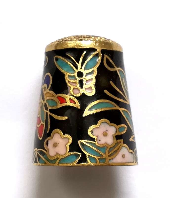 CLOISONNE THIMBLE- BUTTERFLY