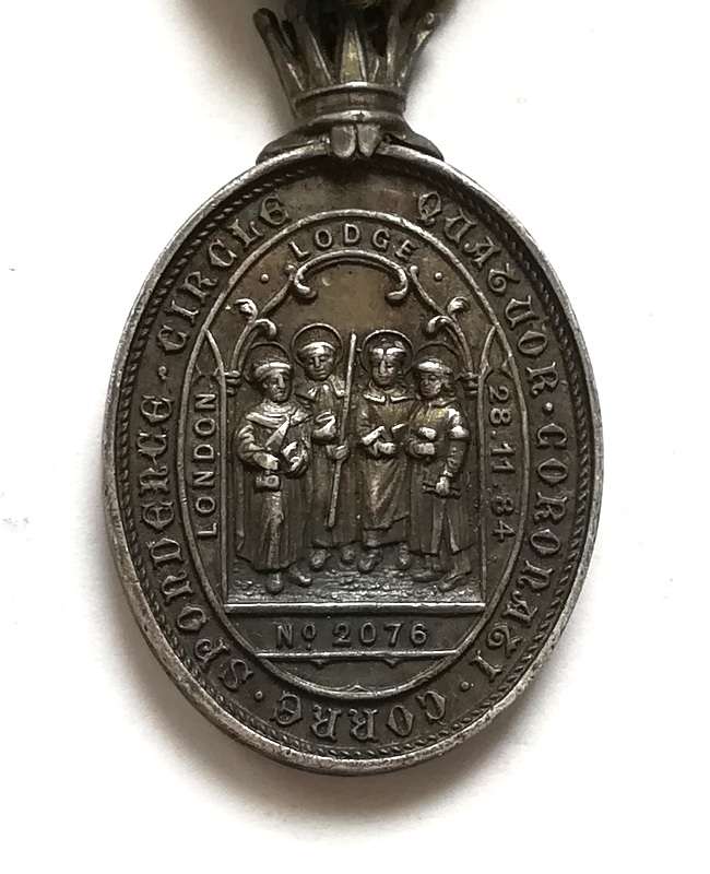 MASONIC FREEMASON 1884 UK LONDON SILVER LODGE MEDAL 24X40MM +-13G