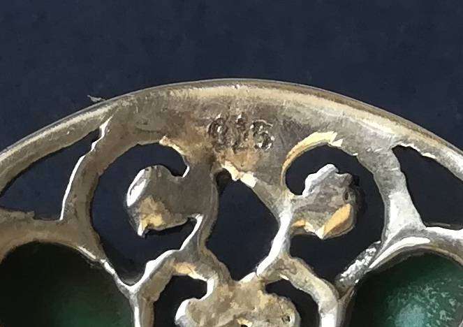 VINTAGE STERLING DILVER PENDANT WITH TURQUOISE 24MM