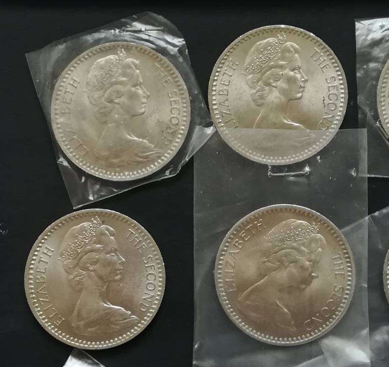 RHODESIA 1964 1 1/2 SHILLING/25 C COINS X 12