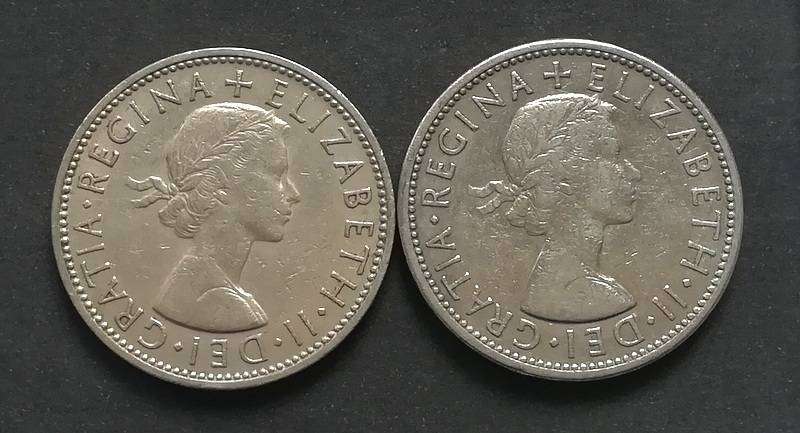 GREAT BRITAIN 2 SHILLINGS 1951+1965 (2 COINS)
