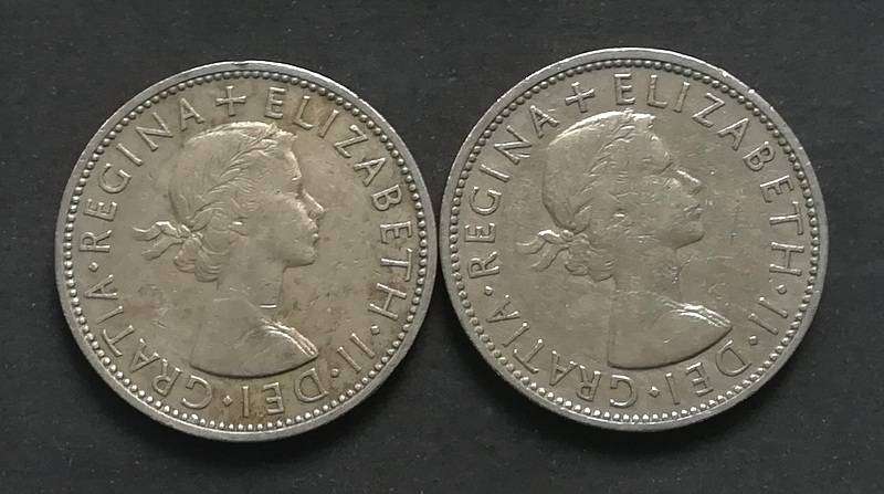 GREAT BRITAIN 2 SHILLINGS 1960+1962 (2 COINS)
