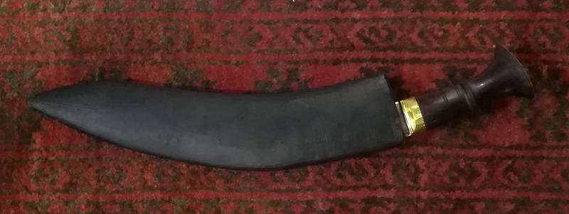 VINTAGE GURKHA KUKRI WITH LEATHER SCABBARD