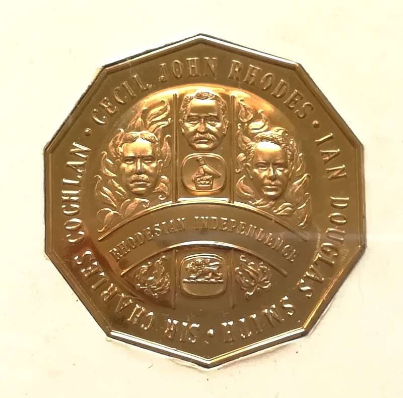 RHODESIA SOLID BRONZE 10TH ANNIVERSARY INDEPENENCE MEDALLION