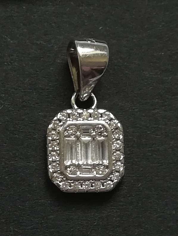 STERLING SILVER AND CRYSTAL PENDANT 8X15MM