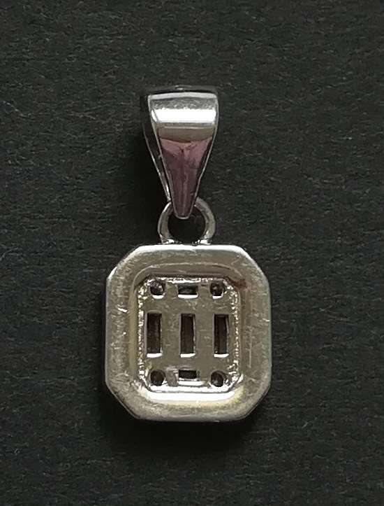 STERLING SILVER AND CRYSTAL PENDANT 8X15MM