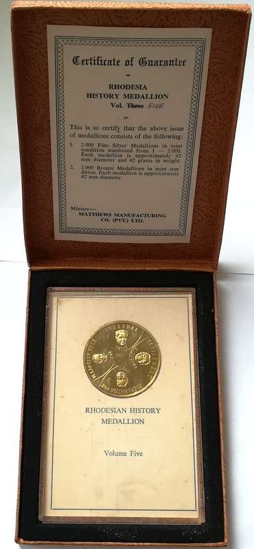 RHODESIAN HISTORY MEDALLION BRONZE VOLUME 5