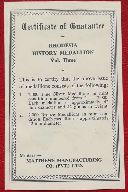 RHODESIAN HISTORY MEDALLION BRONZE VOLUME 3
