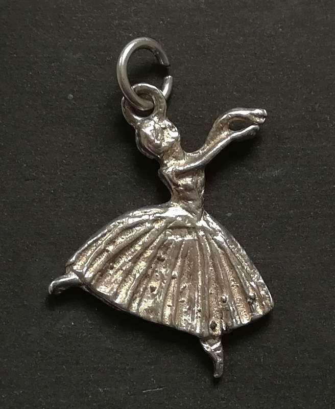 STERLING SILVER CHARM - BALLARINA 20X25MM 3.3 GRAMS