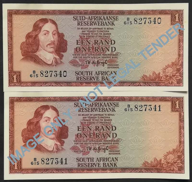 T W DE JONGH 1 RAND 3RD ISSUE 2 NOTES SEQUENCE *EF*