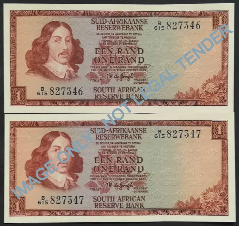 T W DE JONGH 1 RAND 3RD ISSUE 2 NOTES SEQUENCE *EF*