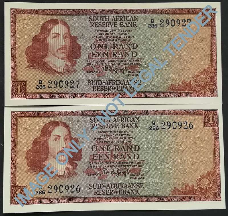 T W DE JONGH 1 RAND 2ND ISSUE 2 NOTES SEQUENCE *EF*