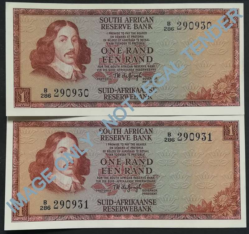 T W DE JONGH 1 RAND 2ND ISSUE 2 NOTES SEQUENCE *EF*