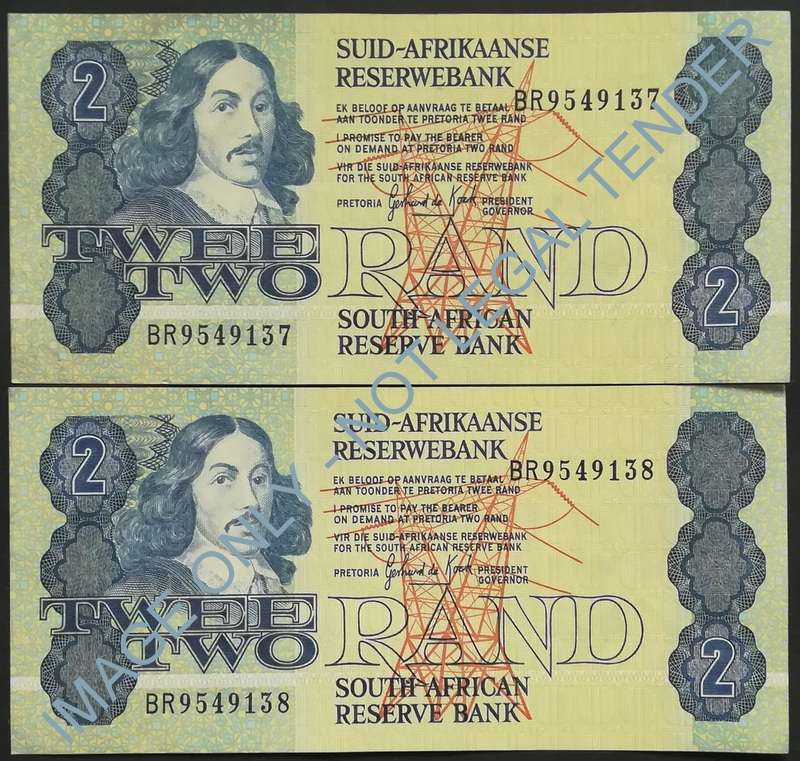GERHARD DE KOCK 2 RAND 3RD ISSUE 2 NOTES SEQUENCE *EF*