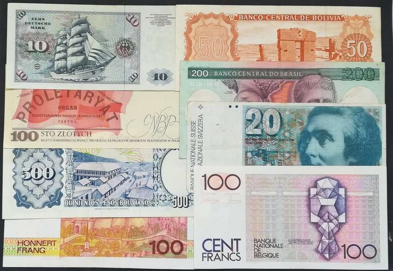 MIXED LOT WORLD BANK NOTES (8 NOTES)