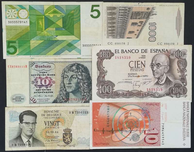 MIXED LOT WORLD BANK NOTES (6 NOTES)