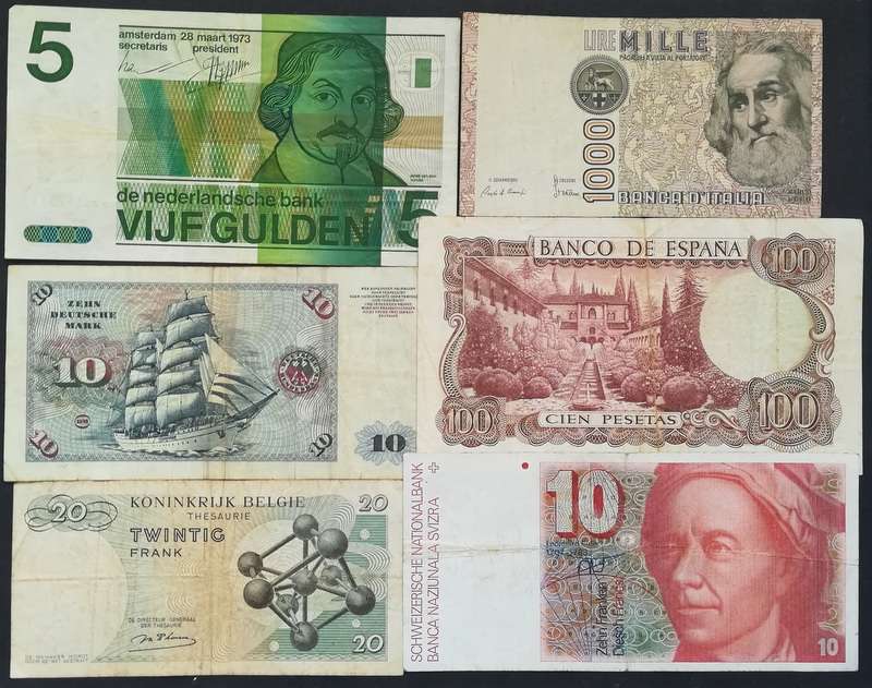 MIXED LOT WORLD BANK NOTES (6 NOTES)