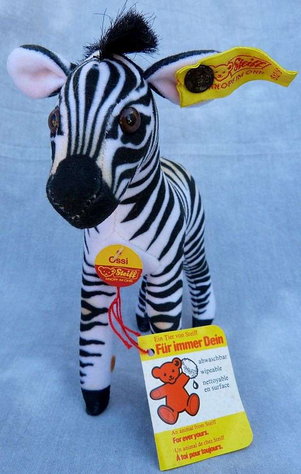 German original "Steiff" zebra, "For Ever You"..Fuer Immer Dein