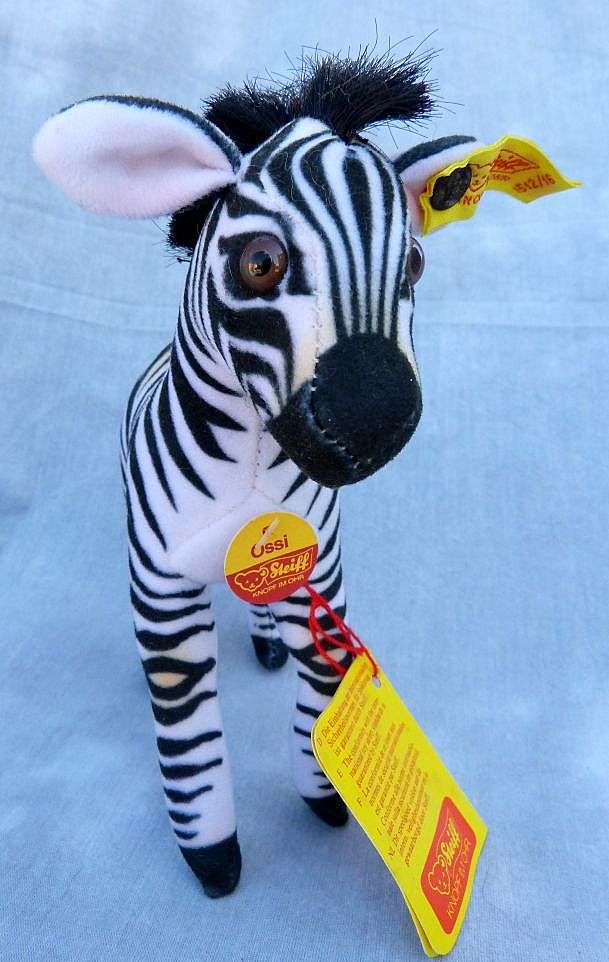 German original "Steiff" zebra, "For Ever You"..Fuer Immer Dein