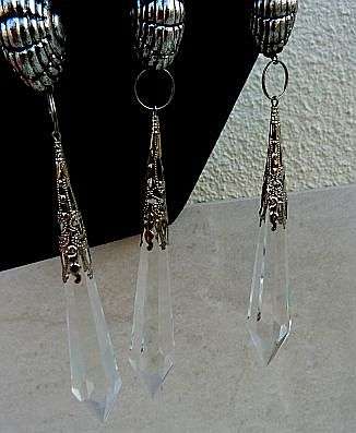 CRYSTAL HANGERS, STUNNING EFFECT! ORNAMENT OR CHANDELIER CRYSTALS. UNUSED IN BOX