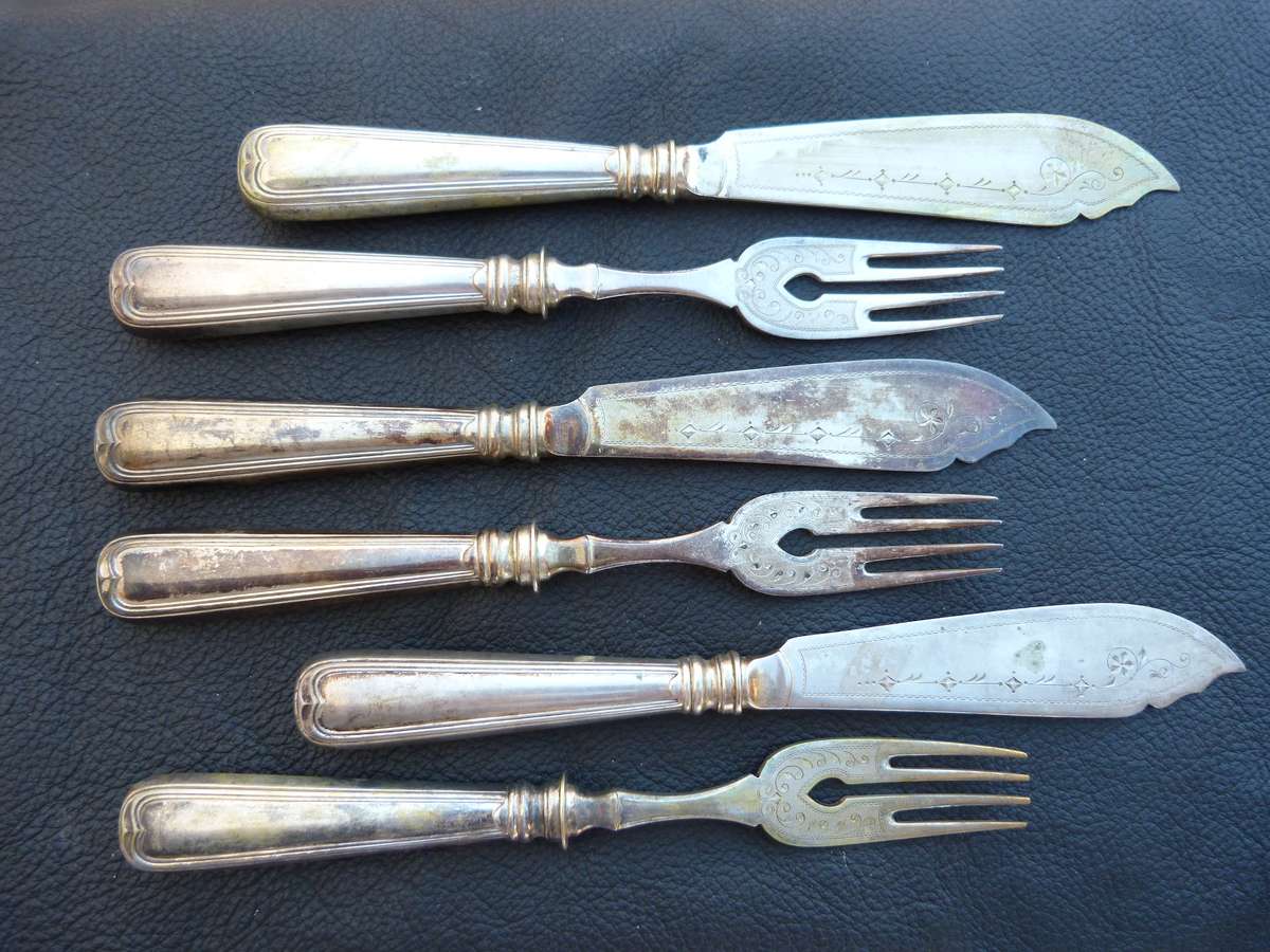 ANTIQUE FISH CUTLERY.800. G. BOKMANN. 335 GR