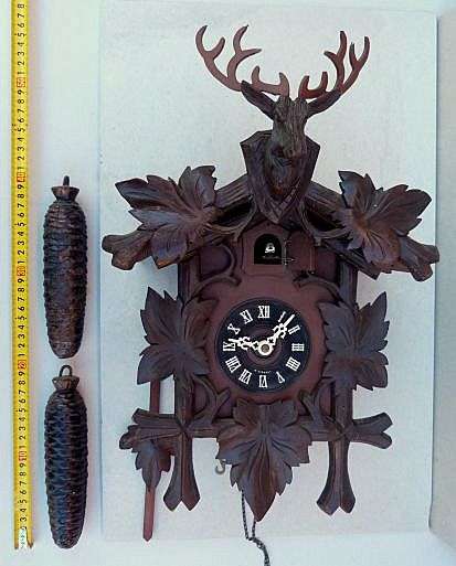 GERMAN CUCKOO CLOCK WITH DEER. EXCELLENT CONDITION