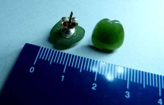 EARRINGS, JADE. VINTAGE,UNUSED