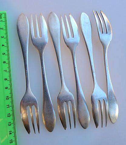 SET OF SIX ANTIQUE CAKE FORKS