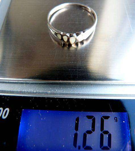 VINTAGE STERLING SILVER RING WITH BONE. UNUSED