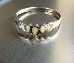 VINTAGE STERLING SILVER RING WITH BONE. UNUSED