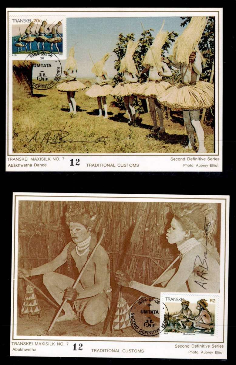 TRANSKEI (2 x signed Maxicards)