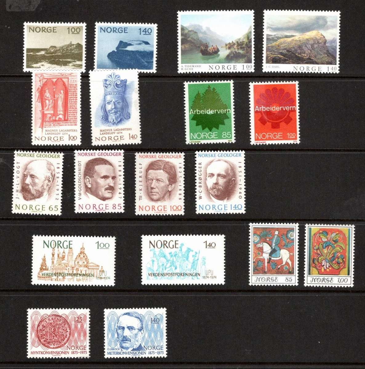 NORWAY (3 Pages) 1974, 1975, 1977 and 1978