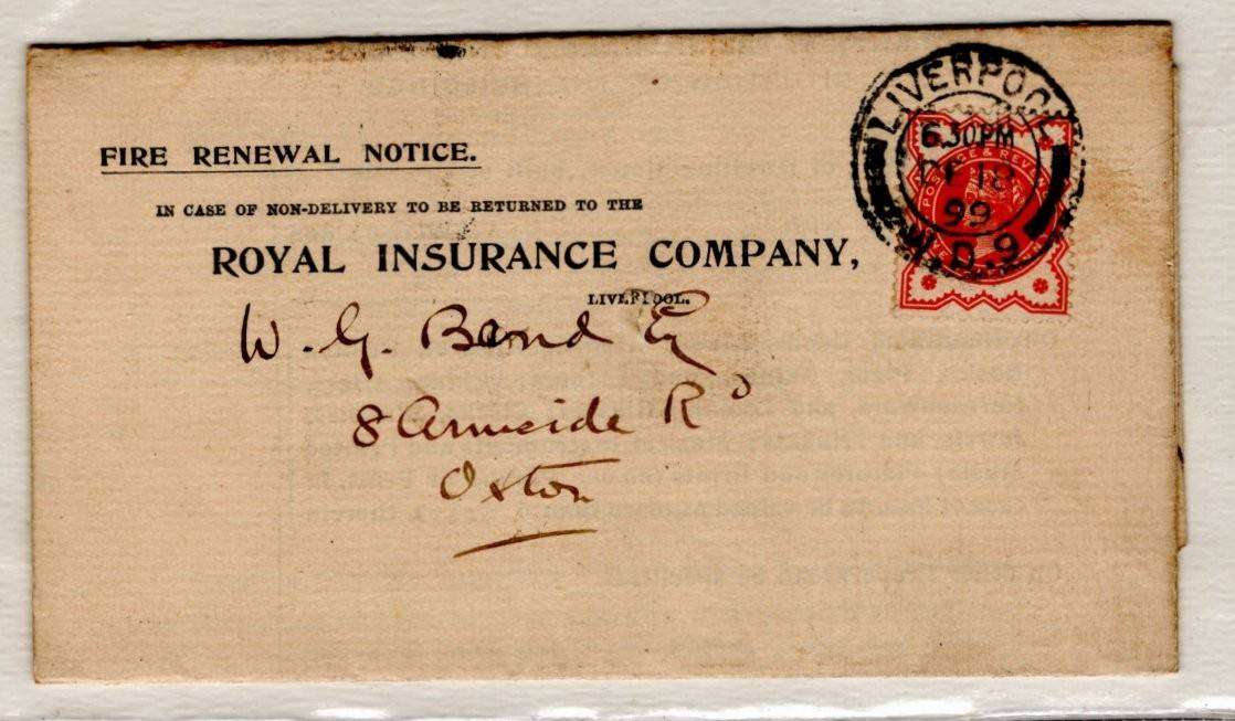 Great Britain - Fire Renewal Notice (1899)